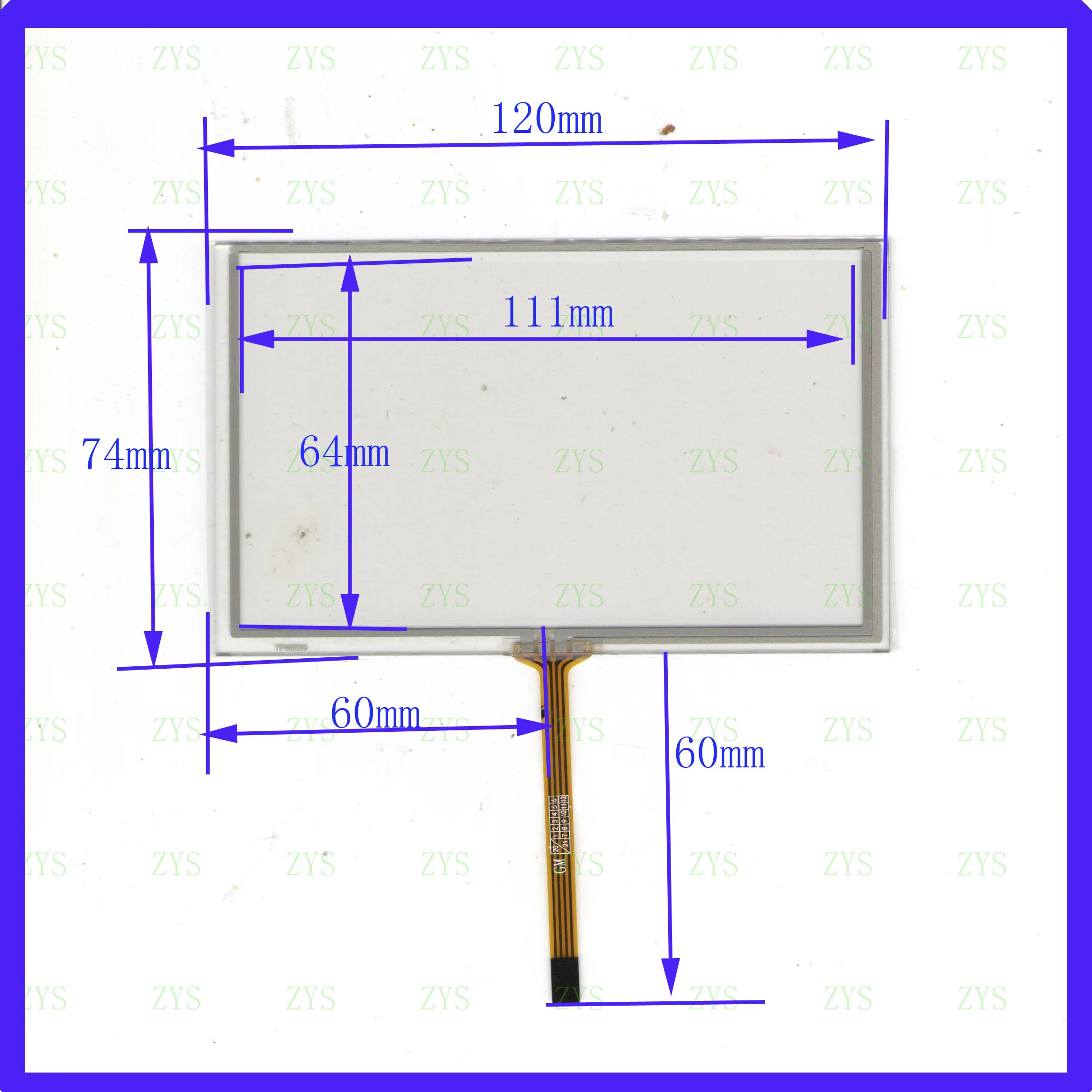 TPM5039  120*74mm Touch Screen 5inch Industrial control touch screen 120*74