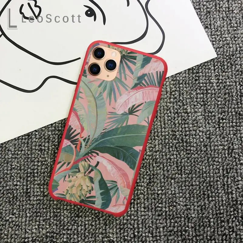 

lovely rainforest flamingos pink Phone Case Candy Color for iPhone 11 12 mini pro XS MAX 8 7 6 6S Plus X 5S SE 2020 XR