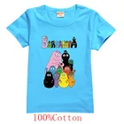 Милые детские футболки с рисунком в стиле аниме и ранней игры, детские летние Мультяшные футболки на день рождения, графические футболки barbapпа, одежда в стиле хип-хоп для мальчиков и девочек