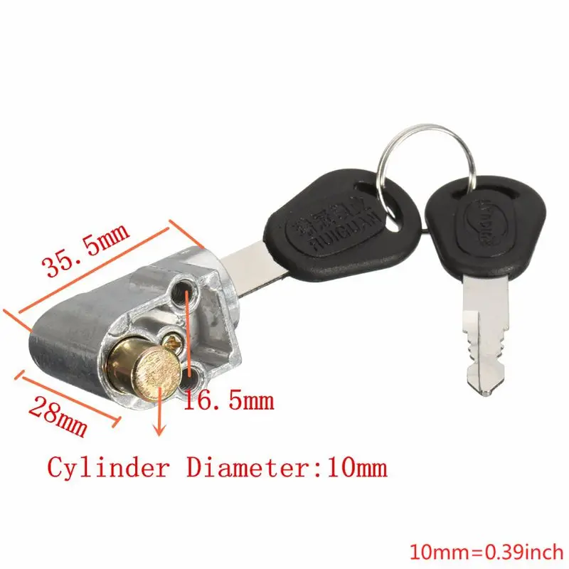 

E-Bike Motorcycle Scooter Battery Lock Lock Cylinder Lock + 2pckey Key DE Q9QD