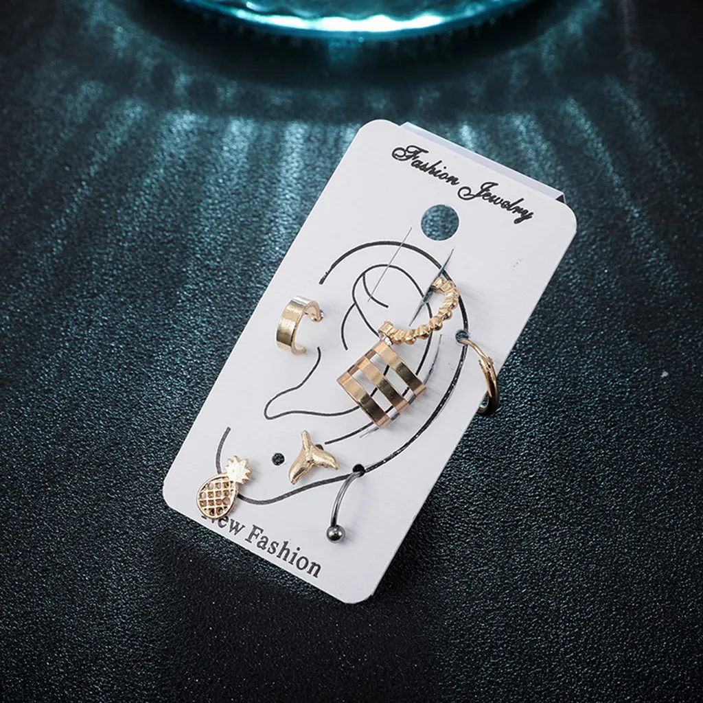 Женские креативные Серьги-гвоздики с пористым хвостом 7 шт. | Украшения и