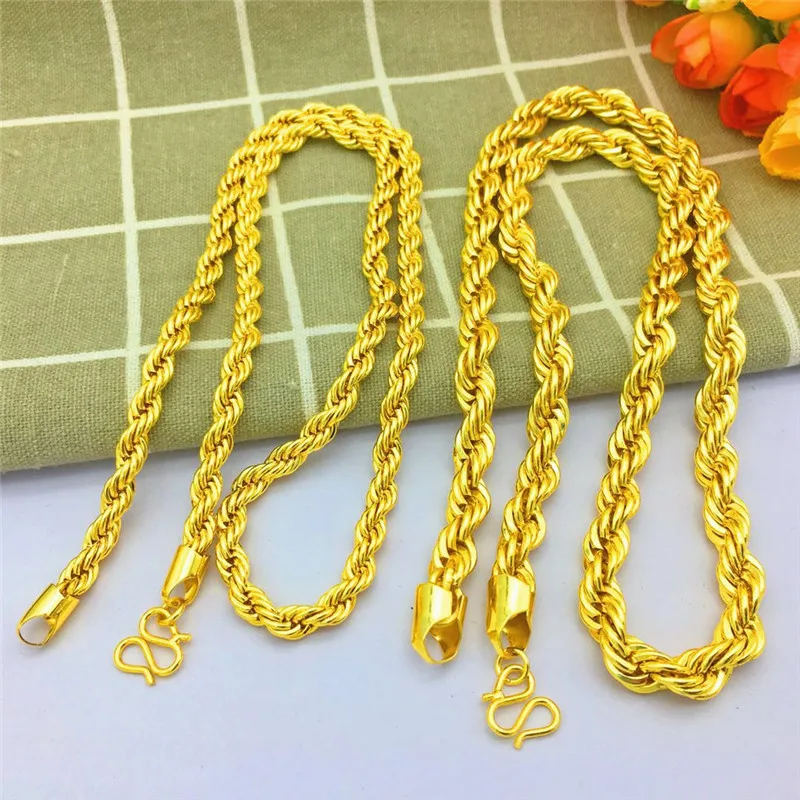 Роскошное золотое ожерелье с песком для мужчин и женщин ювелирные изделия