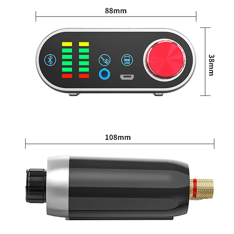 

Bluetooth 5.0 HiFi TPA3116 Power Amplifier Digital Amp Board 50W*2 Stereo with Audio Indicator Music Spectrum