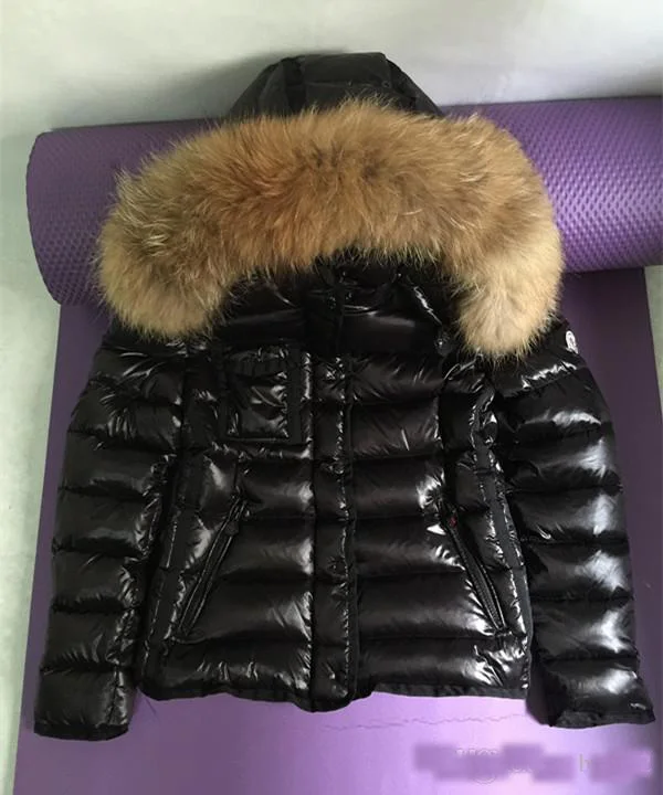 12 bright black Брендовые зимние женские куртки 95% белые пуховые пальто с воротником из меха енота, пальто с капюшоном, куртка XS-3XL - Цвет: 12 bright black