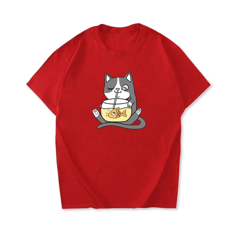 

Fashion 100% Cotton 2021 Summer Oversized T-Shirt HD Anime Print O-Neck Short Sleeve Loose Top T-Shirt For Women