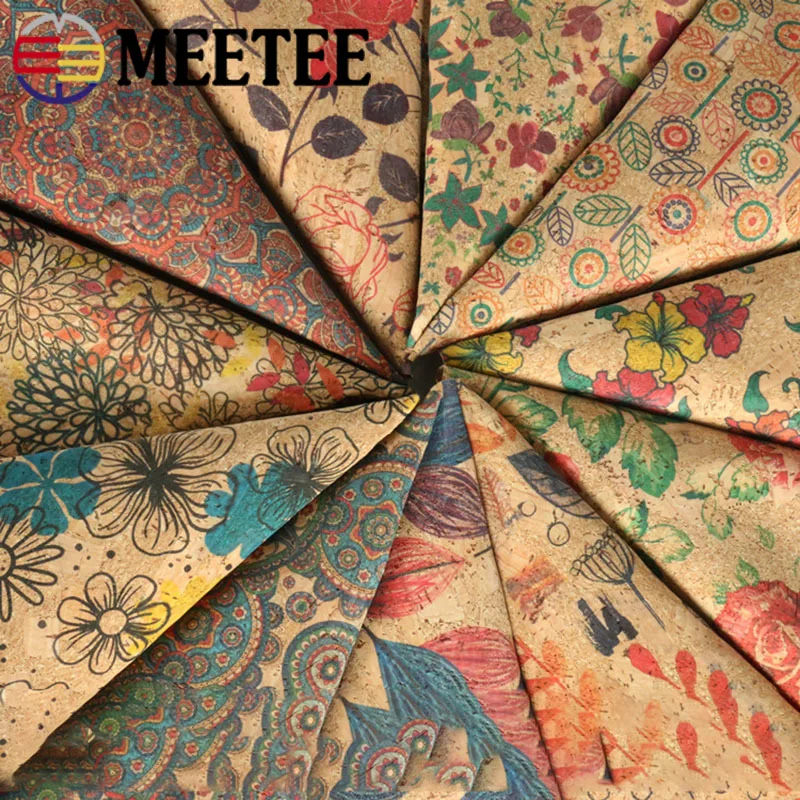 Meetee 90*135 см 0 5 мм Натуральная пробковая Синтетическая кожа Печать искусственная