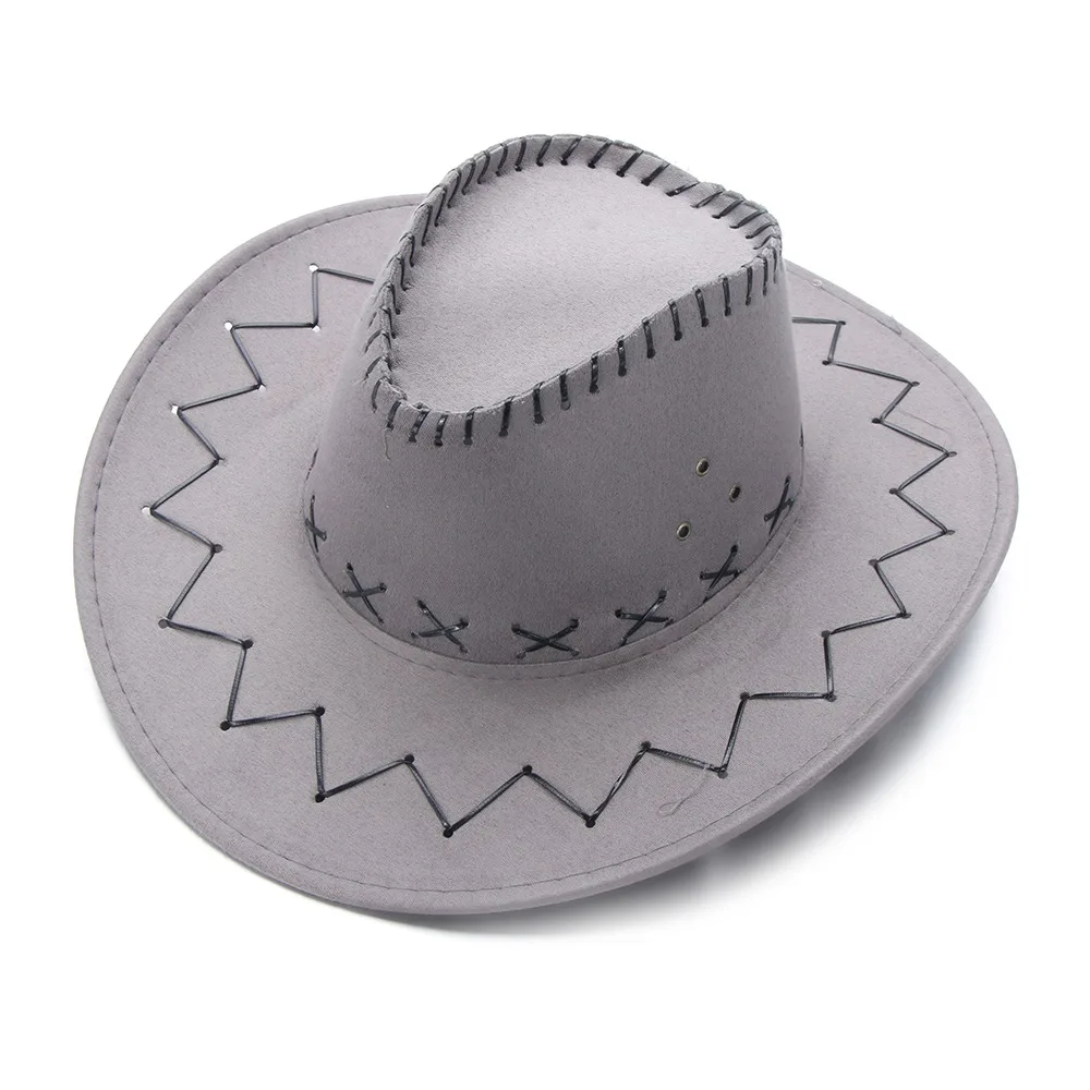 Замшевая шляпа в ковбойском стиле для мужчин и женщин модная Федора западном с