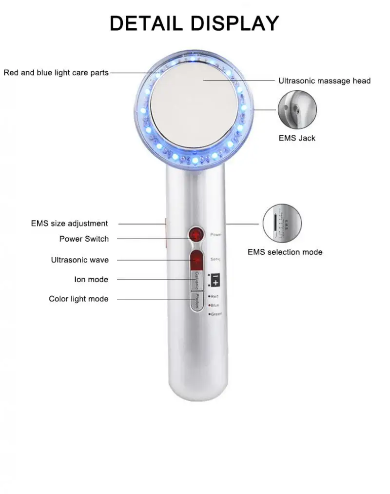 IPL 7 в 1 ультразвуковое вибрационное устройство для ухода за лицом