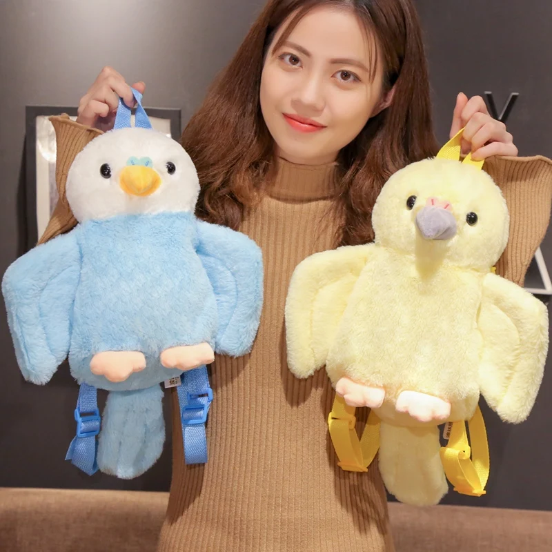 40 см синий/желтый милый рюкзак мягкая игрушка животное птица школьный портфель