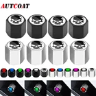 Колпачки пневматических клапанов автомобильных шин AUTCOAT 4 шт.компл. из цинкового сплава в виде черепа