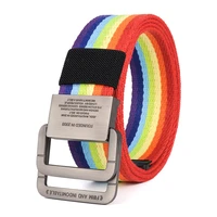 nylon canvas belt men army tactical belts man outdoor sport double buckle nylon canvas cowboy pants belt rainbow color ns35