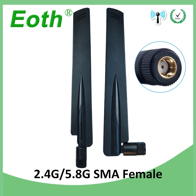 20PCS 2.4GHz 5.8Ghz Dual Band wifi Antenna 8dBi RP-SMA Omni-Directional WIFI aerial SMA female wireless router | Мобильные телефоны