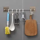 Мощный бесшовный настенный крючок из вискозы для ванной комнаты, крючок без гвоздей для кухни и ванной, креативный настенный крючок с шестью крючками