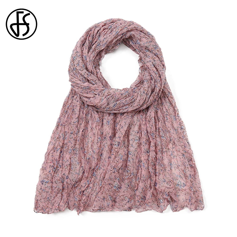 

FS 2021 зимний шарф для женщин Элегантный женский стильный Дикий Зеленый Розовый хиджаб с цветочным узором теплый роскошный бренд шаль шарфы ...