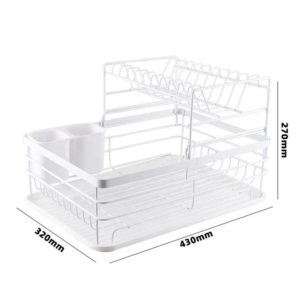 

Dish Drying Rack Drainer Storage Rack 2 Layers Iron Tableware Organizer Kitchen Tools for Bowl Dishes Chopsticks Cocina