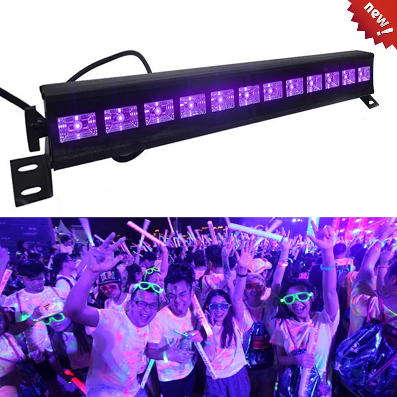 Рождество 12 Светодиодный диско УФ фиолетовый черный свет DJ 36 Вт par лампочка для