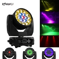 12pcs led 19x15w rgbw zoom lighting 1 6 12circle control moving head light stage light for dj disco light home party bar