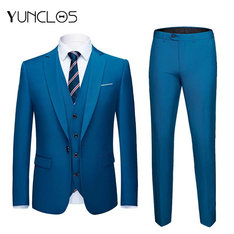 Хит продаж мужской костюм из 3 предметов пиджак + брюки жилет деловой блейзер