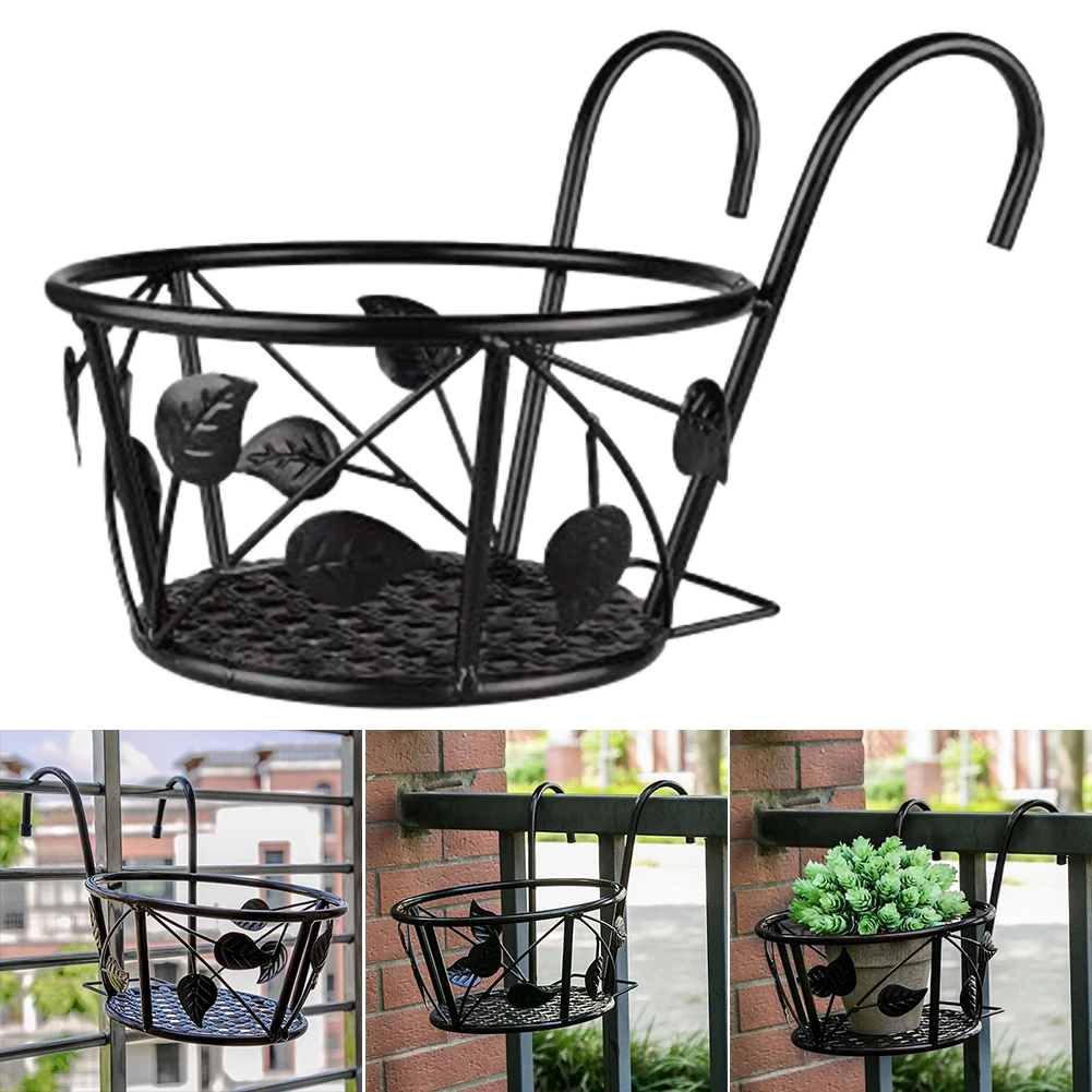 

Hanging Railing Planter Flower Pot Holder Plant Stand For Indoor Outdoor Balcony Patio Use Plant Holder Basket Garden Pot Stand