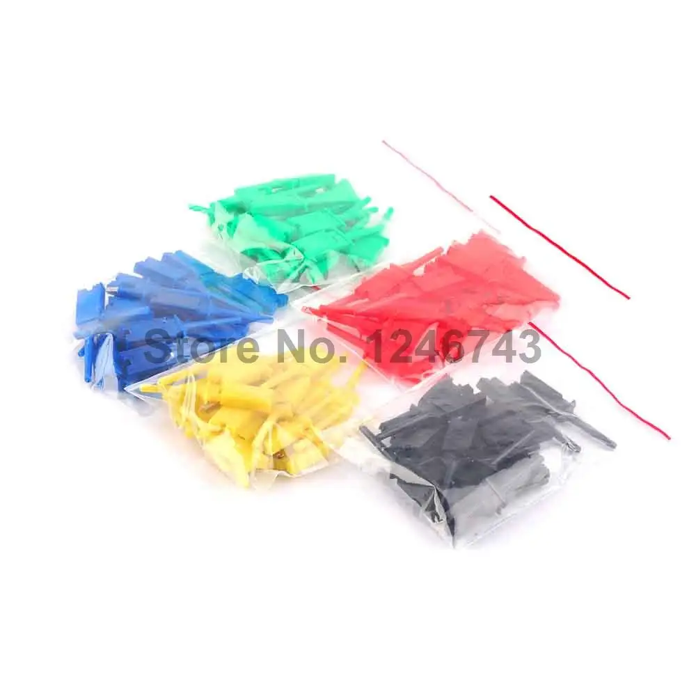 100pcs зажим с крючком для испытания логических анализаторов проверки схем 5 цветов: