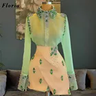 Женское вечернее платье с кристаллами Floria, короткое зеленое платье Среднего Востока для выпускного вечера, Коктейльная одежда, 2022