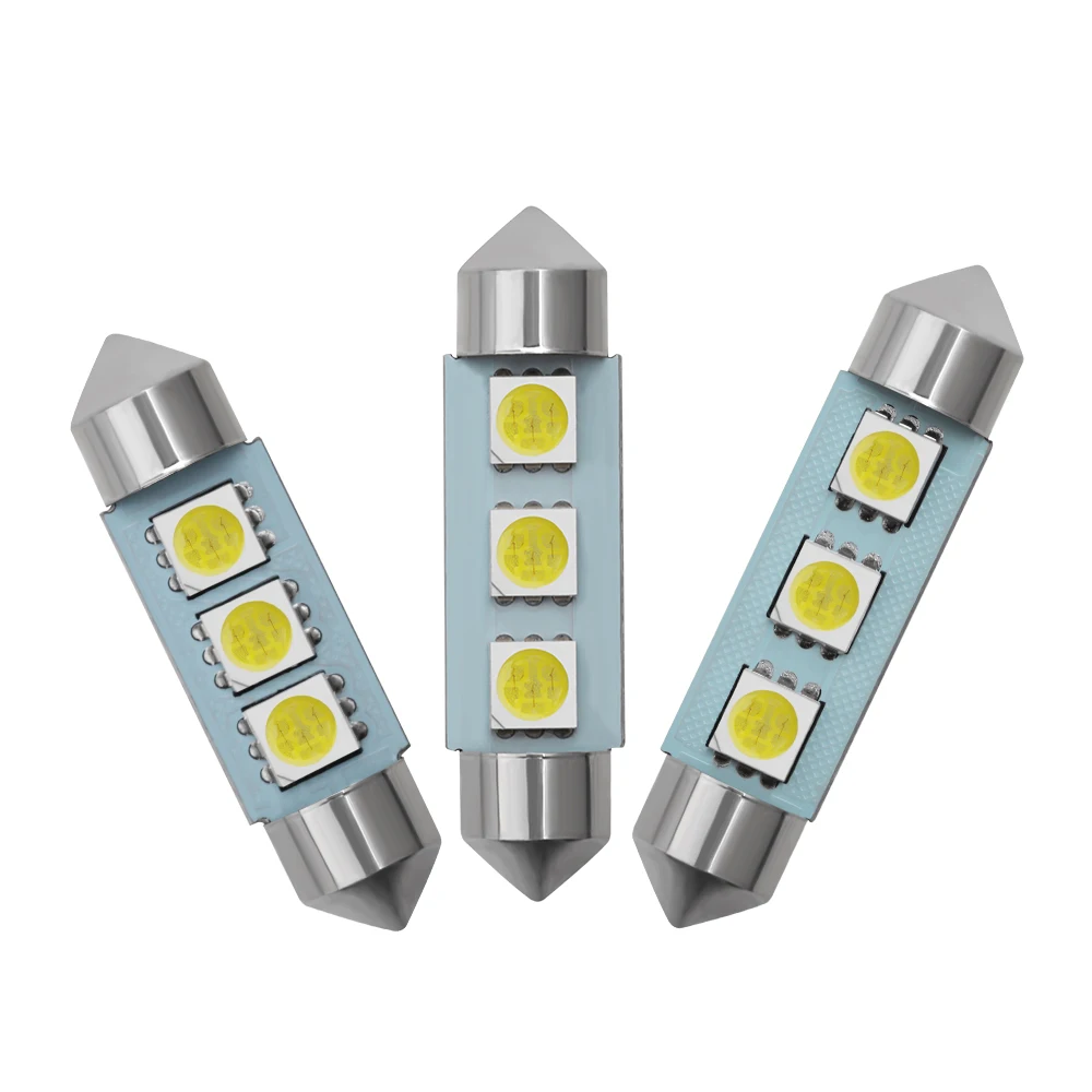 10 шт. белый светодиод для автомобиля C5W 5050 3 Smd 3Smd 36 мм 39 41 Dc 12 В фестона межкомнатный