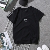 bigsweety couples lovers embroidery shirt for girl women love heart letter tomato print t shirt casual white tops tshirt new