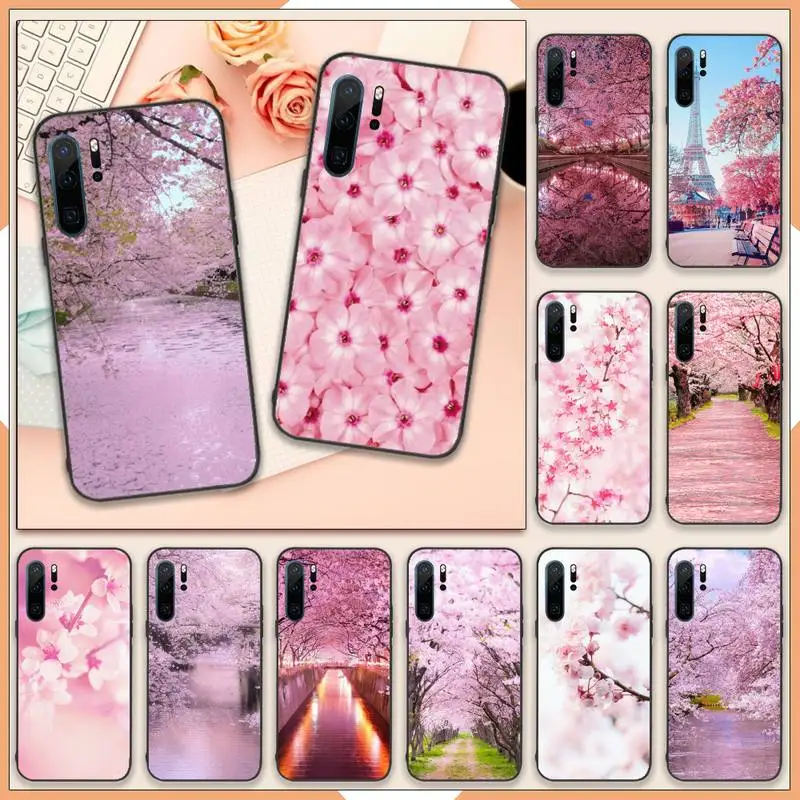 

Cherry blossoms pink flower lanscape Phone Case For Huawei honor Mate 10 20 30 40 i 9 8 pro x Lite P smart 2019 Y5 2018 nova 5t