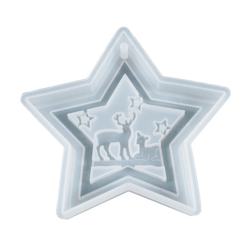 

95AB Crafts Crystal Epoxy Resin Mold Christmas Listed Pendant Casting Silicone Mould