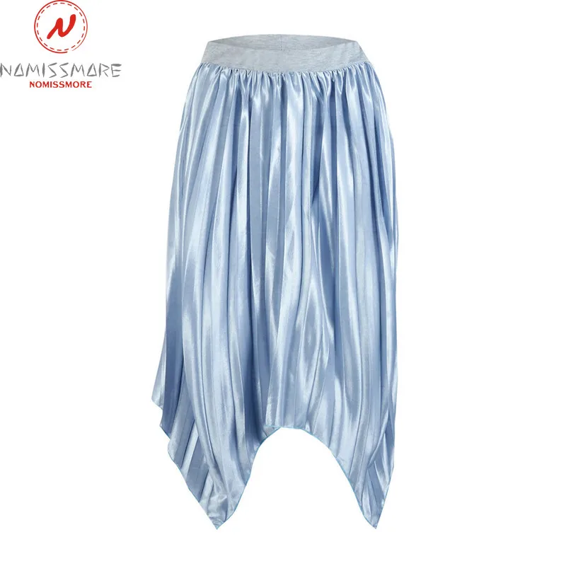 Женская плиссированная юбка элегантная однотонная офисная до колена с