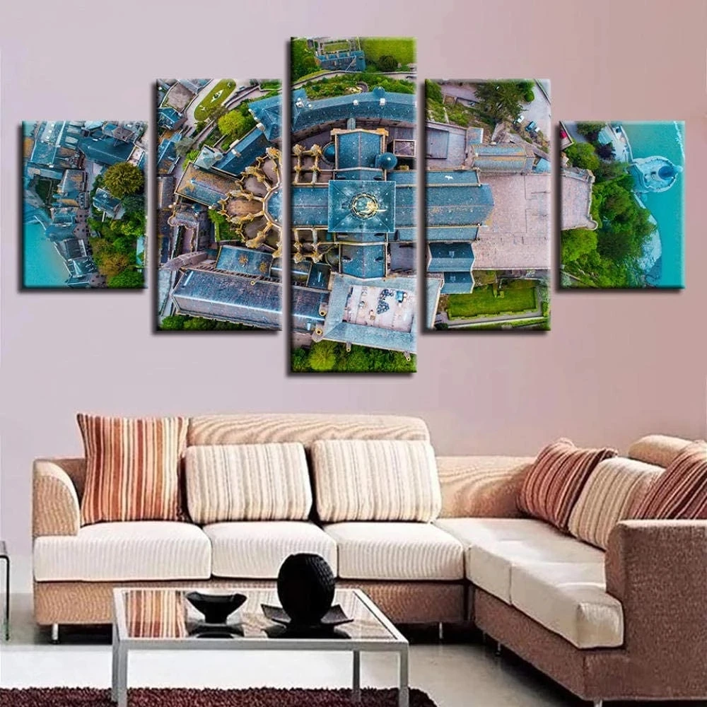 

Картина из натурального ландшафта Монт Сен-Мишель, алмазная вышивка, полноразмерная круглая алмазная живопись, 5 шт., A1905