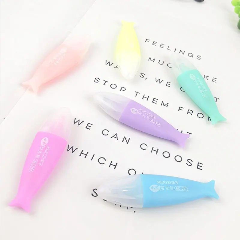 6 шт./лот рыбы маркеры школьные Mildliner закладки канцелярские принадлежности |