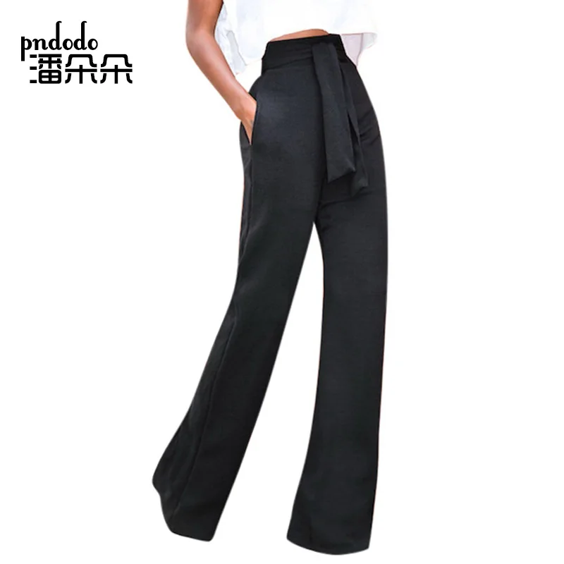 Pndodo 2018 новые сексуальные эластичные расклешенные брюки с высокой талией женские