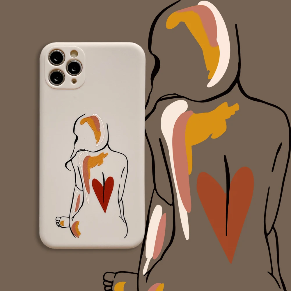 

Milk Color Fashion Girl For iPhone Case 12 11 Pro Max 7 8 6 Plus X XS XR XSMAX 6SLuxury Liquid Silicone Shockproof Phone Cover