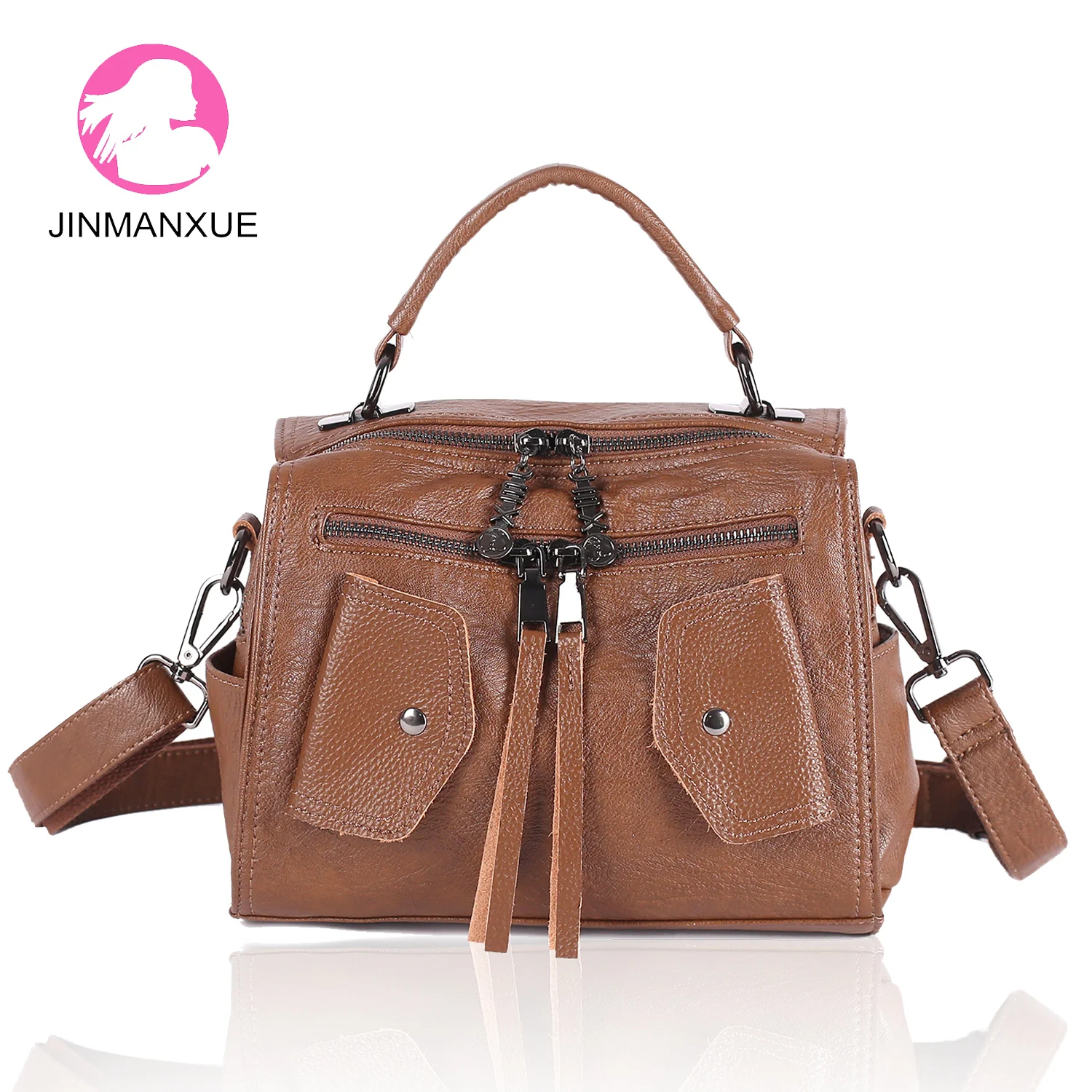 

Women Shoulder Bag Female Multifunction School Bags For Teenage Girls Bag Leather Travel Backpack Mochila Feminina Messenger Bag