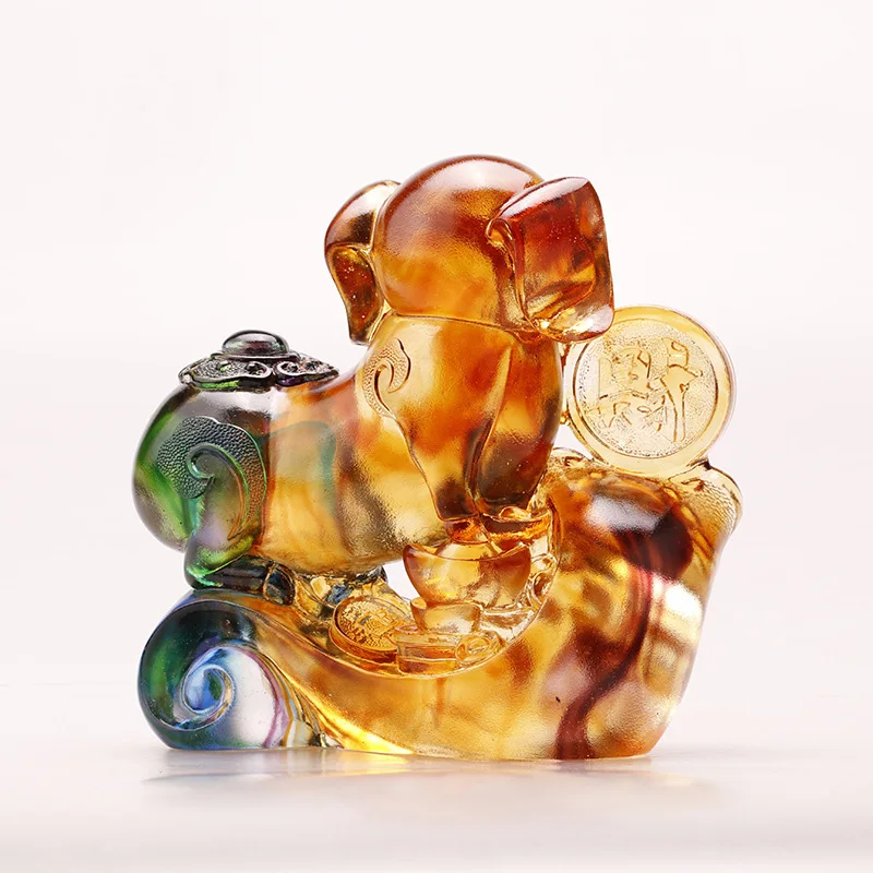high-grade color glazed glass Pig Pigs China Model Statue Figurine Crafts Figure Ornament Miniatures office Home Room Decoration | Дом и сад