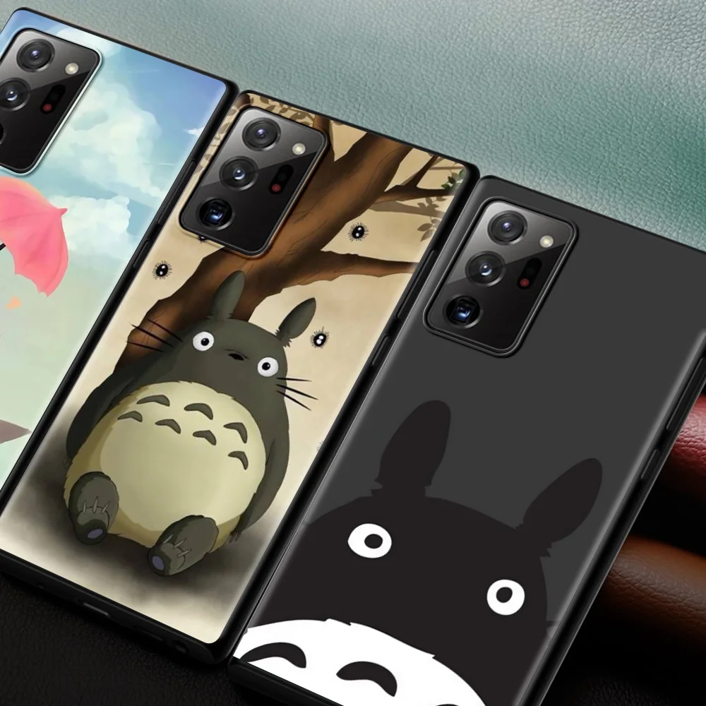 Silicone Case For Samsung Galaxy Note 20 Ultra 10 Lite S21 Plus S20 FE S10 A51 A50 Black Soft Phone Cover Studio Ghibli Totoro
