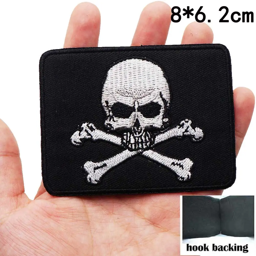 Женские нашивки с черепом вышитые панковские байкерские наклейки для одежды
