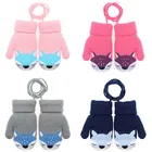 Детские перчатки из плюша и шерсти, на возраст 0-4 года