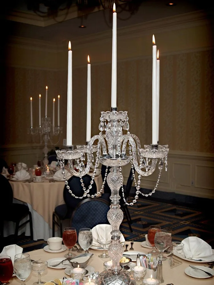 Кухня деко антикварный хрустальный подсвечник свадебный Хрустальный Настольный