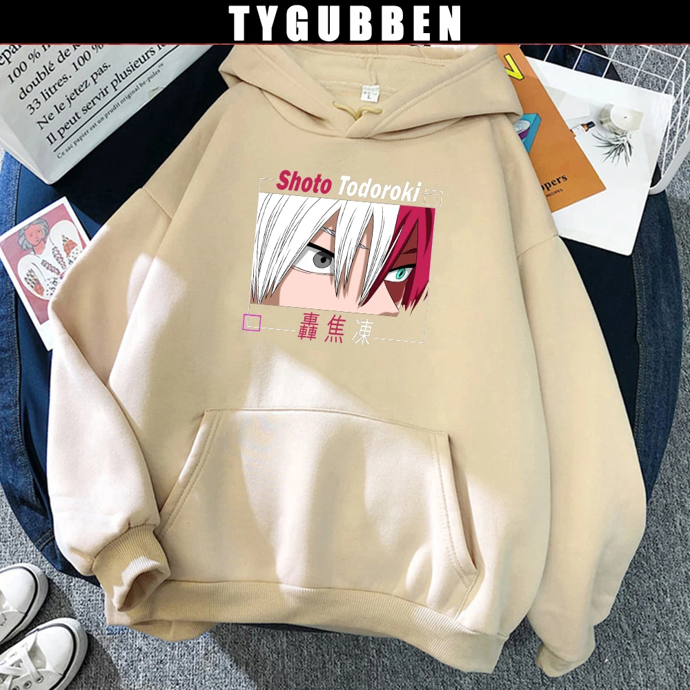 

Todoroki Shoto аниме Моя геройская Академия печать Harajuku с длинным рукавом Y2k аниме кавайная одежда большие толстовки женские толстовки