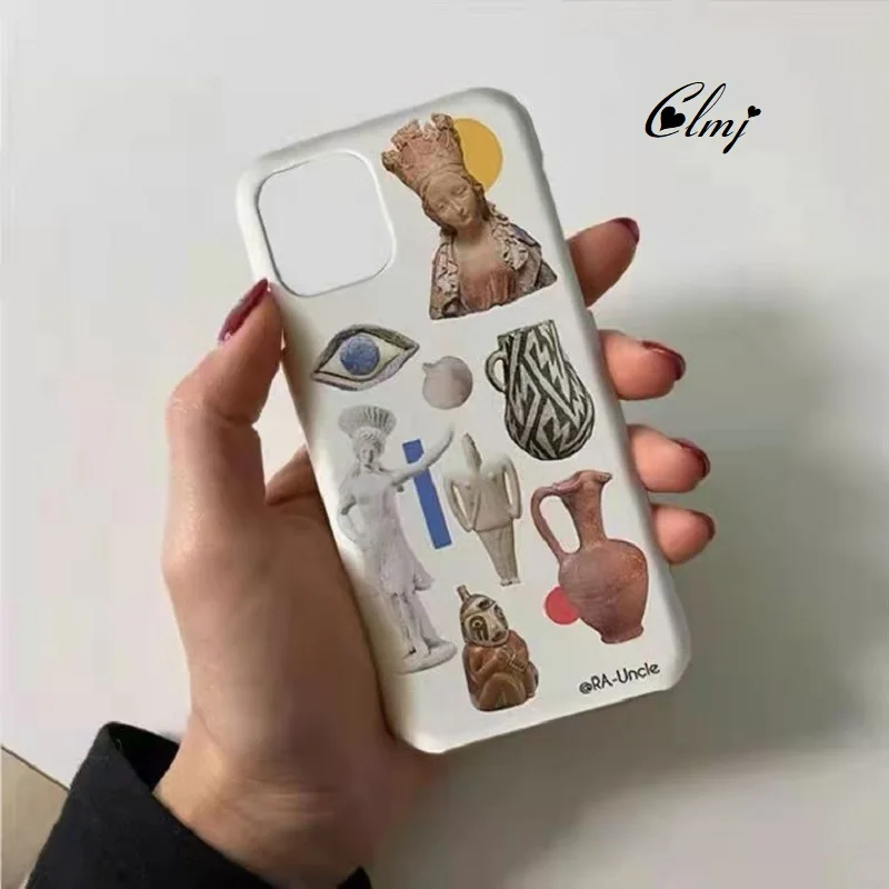 Чехол для телефона Clmj Vintage Simple Cow для iPhone 12 13 11 Pro Max X XR 7 8 Plus Duck Egg Vase Animal White Silicone Soft Cover INS.