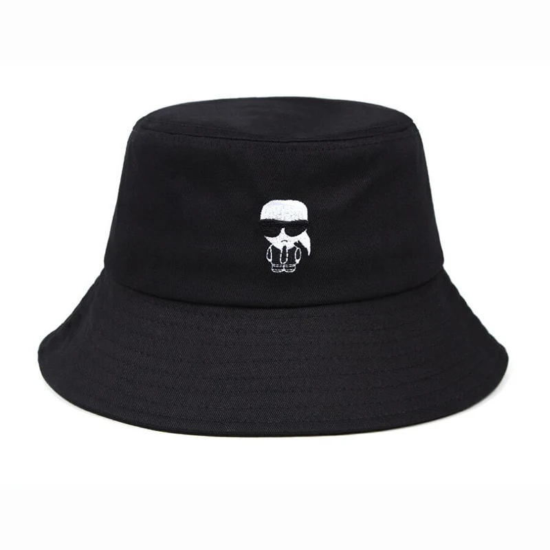 

Unisex Embroidered Cartoon Character Foldable Bucket Hat Beach Sun Hat Street Headwear Fisherman Outdoor Cap Men and Woman Hat