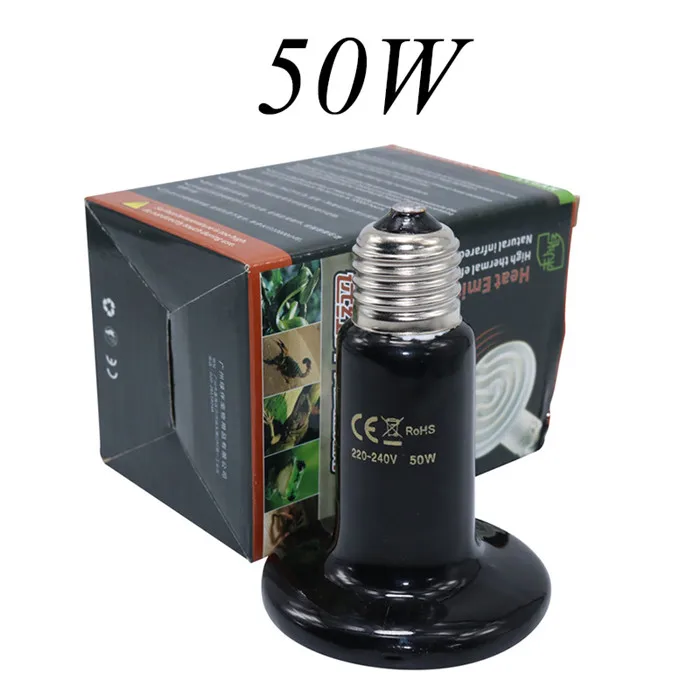 50W 4pcs 4 шт культивирование керамическая изоляционная лампа керамическая тепловая лампа несветящаяся тепло 25~ 100 Вт сохраняет тепло для ящерицы для черепах, змей - Цвет: 50W 4pcs