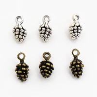 13x7mm 30pcs antique sliver and bronze plated pine cone handmade charms pendantdiy for bracelet necklace