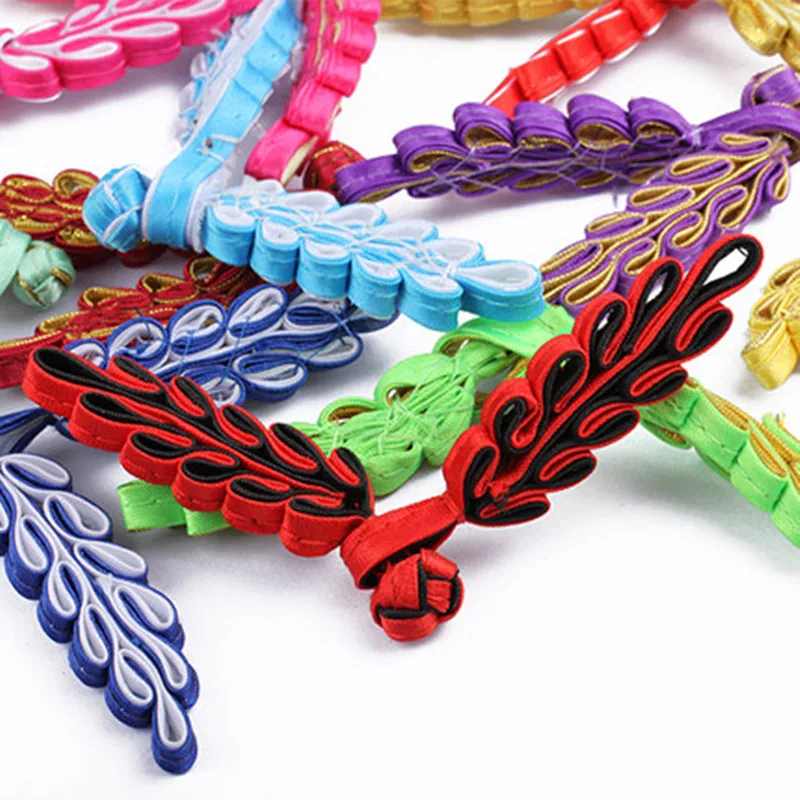 5 пар ручная работа китайская лягушка пуговицы узел декоративные листья для