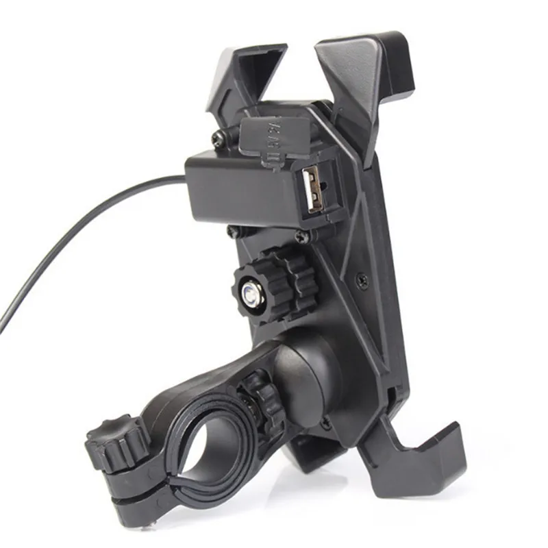 

Universal Motorcycle Charger with USB Charger Cell Phone Mount Holder Clamp for Electric Bicycle Scooter ATV GPS Holder