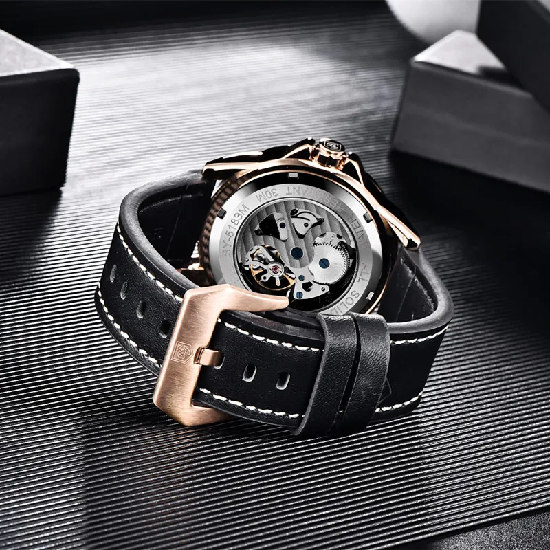 Часы наручные BENYAR Мужские механические брендовые Модные Роскошные