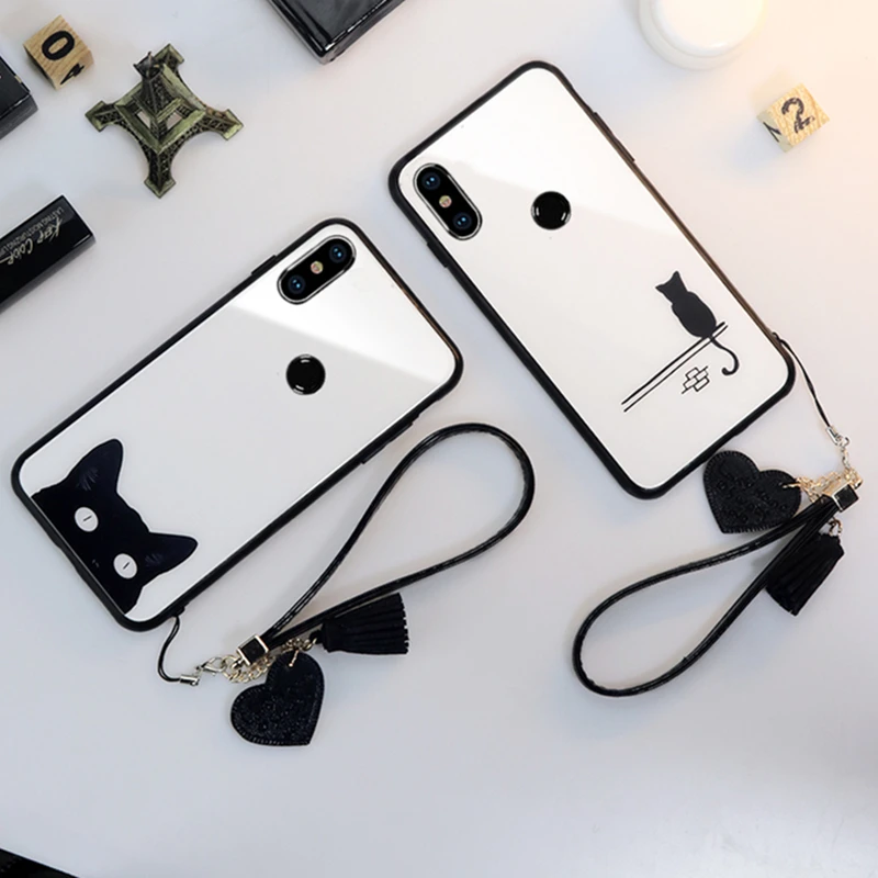 Чехол и ремешок для Xiaomi Redmi 7A стеклянный чехол жесткая задняя крышка телефона Note 7