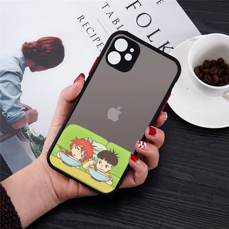 

Hayao Miyazaki anime ponyo Phone Case Matte Transparent for iPhone 7 8 11 12 s mini pro X XS XR MAX Plus cover funda